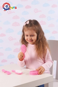Set complet de coafat pentru fetite de 3 ani+, cu 7 piese, Roz - Img 4