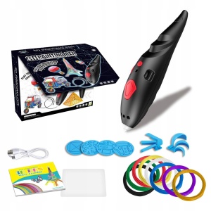 Set Creion Stilou 3D cu Filamente Multicolore de 1.75mm si incarcare USB, Negru/Roz - Img 4