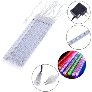 Set cu 3 Instalatii Luminoase Craciun cu 8 Meteori, 4m Lungime Instalatie, 50 cm Lungime Meteor, Lumina Alba Calda/Rece, Albastra sau Multicolora - Img 16