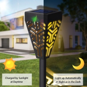 Set cu 6 lampi solare decorative pentru gradina, 2 in 1, suspendata sau infipta, negru, cu lumina alba calda - Img 7