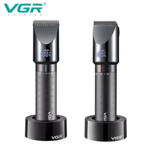 Set cu aparat de tuns fara fir, VGR V-698, 4 distantiere, afisaj LED, cu suport, incarcare USB, Negru - Img 7