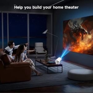 Set cu proiector de jocuri 3D, X10 Plus, 2 controlere, 4K, 60W, 5G Wi-Fi, 10.1x10.35cm, alb - Img 2