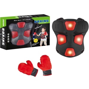 Set cu vesta si manusi de box cu lumini, sunete si muzica