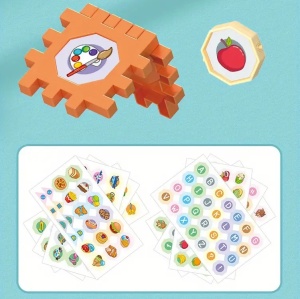 Set de Constructie 76 Piese cu Tuburi si Bile pentru Copii 3+ ani, Blocuri de Asamblat DIY, Multicolor - Img 3