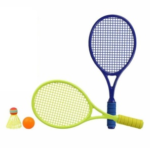 Set de joc 2 in 1, Tenis si Badminton, cu 2 rachete, minge si fluturas