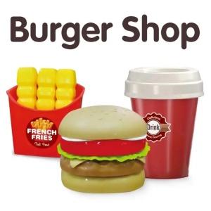 Set de jucarie, Burger Shop, cu casa de marcat, card, multe accesorii, sunete, 52 x 14 x 23 cm, multicolor - Img 3