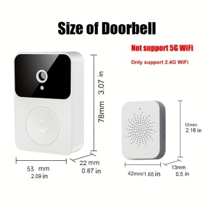 Sonerie inteligenta fara fir, distanta 30m, Wi-Fi 2.4G, cu camera, schimbare de voce, stocare imagini in cloud, alb - Img 11