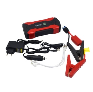 Starter auto multifunctional D1030, 15000mAh, 12V-19V output, 4 iesiri USB, afisaj eletronic, negru cu rosu - Img 3