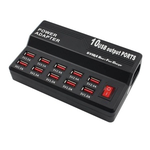 Statie de Incarcare 60W cu 10 Porturi Smart USB, Fast Charging, Universal, Negru - Img 4