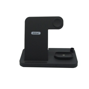 Statie Incarcare Wireless 4 in 1 Fast Wireless Charger, Telefon, Casti, Ceas si Pen - Img 6