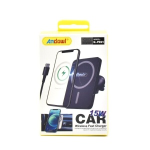 Suport Auto pentru Telefon cu Incarcare Wireless, Reglabil, cu Prindere pe Grilajul de Ventilatie - Img 2
