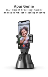 Suport Automat pentru Telefon cu Tracking, Camera, Difuzor, Bluetooth, 360°, Portabil, Negru - Img 11