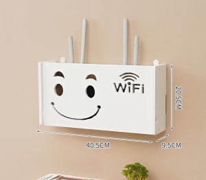 Suport de perete pentru router sau alte obiecte, din ABS, 40x20x9cm, alb - Img 3