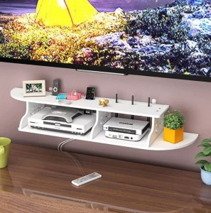 Suport elegant pentru router si alte dispozitive sau obiecte de decor, 100x23cm, alb - Img 3