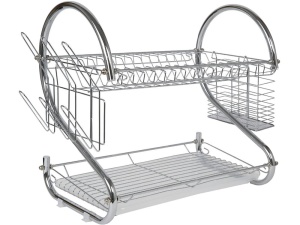 Suport pentru uscarea vaselor, tacamuri si pahare, Inox, Argintiu - Img 6