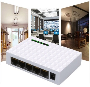 Switch internet cu 5 Porturi, JH01 Plug and Play, 100/1000Mbps, auto MDI/MDIX, alb - Img 2