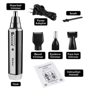 Trimmer electric 4 in 1 ideal pentru nas, urechi, sprancene, par, negru - Img 11