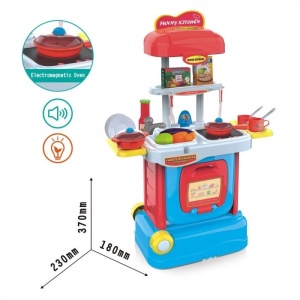 Troler bucatarie mobila pentru copii 3 ani+, cu 37 piese incluse, multicolor - Img 8