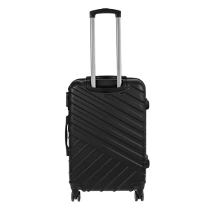 Troler negru cu dungi reliefate, Capacitate 90L, Dimensiune 45x25x67cm - Img 2