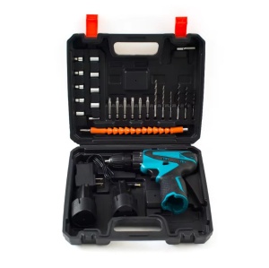 Trusa cu surubelnita electrica fara fir, 2 acumulatori 12V, 24 de accesorii incluse - Img 3