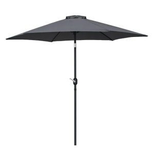 Umbrela de gradina cu mecanism manual si ventilare anti-vant, Inaltime 2.7m , Culoare Gri - Img 3