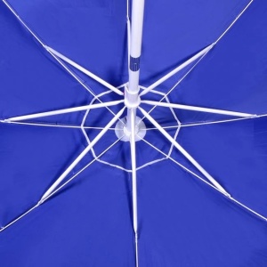 Umbrela de Plaja Anti Vant, protectie solara, UPF 50+, cu Cadru Metalic, Ø2m, Argintiu-Bleu - Img 3