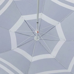 Umbrela Plaja Tilt, Cadru Metalic, UPF 50+, Ø2m, Albstru-Alb - Img 2