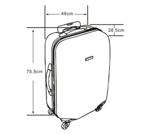 Valiza Troler cu Dungi Reliefate, 3 manere si 4 roti rotative, capacitate 25 kg, 87L, 48x28.5x75.5 cm, roz - Img 6
