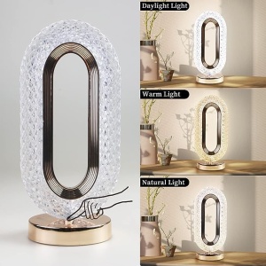 Veioza decorativa LED, control tactil, aurie, luminozitate ajustabila, putere 1W, reincarcabila - Img 2