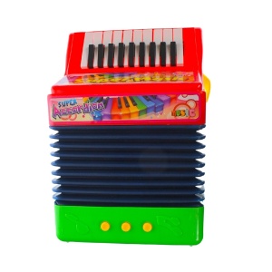 Acordeon pentru copii de 3 ani+, cu baterii, manual sau automat, 20x10x28 cm, multicolor - Img 1