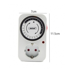 Adaptor de priza programabil mecanic, cu timer 24h, 16A, max 3600W - Img 2