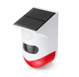 Alarma cu detector de miscare PIR, Incarcare solara sau USB, Protectie IP65, Telecomanda