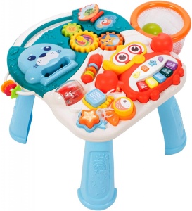 Antepremergator pentru copii 12 luni +, Malplay 2 in 1, cu jucarii detasabile, albastru - Img 15