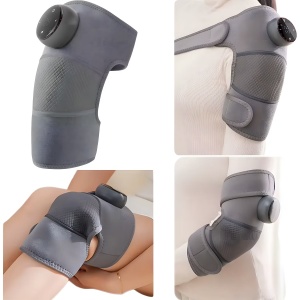 Aparat Masaj Genunchi, Cot și Umăr 3-în-1, cu Încălzire 45–65°C, Vibrații, Compresie, Wireless, USB-C, Control Tactil, Gri - Img 2