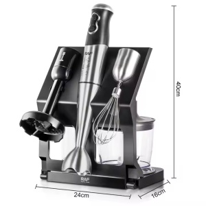 Blender RAF R3004, 5 in 1, 500W, recipient de 500ml, 700ml, tel si suport, 2 viteze, 4 lame din otel, 40 cm, negru-argintiu - Img 6