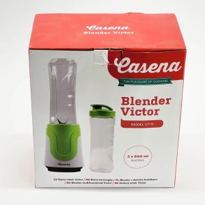 Blender smoothie, Casena VT-12, multifunctional, 180W, cu 2 recipiente portabile de 600ml, 22.5x7.5 cm, alb-verde - Img 5