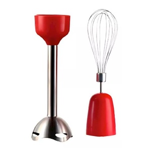 Blender vertical 4 in 1, 600W, recipient de 600ml si 500ml, lame din otel inoxidabil, 2 viteze, rosu-negru - Img 4
