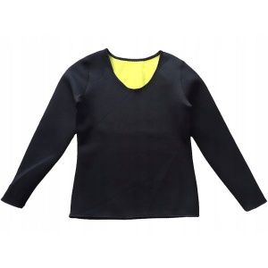 Bluza cu maneca lunga pentru slabit, pentru femei, din neopren Negru-Galben - Img 8