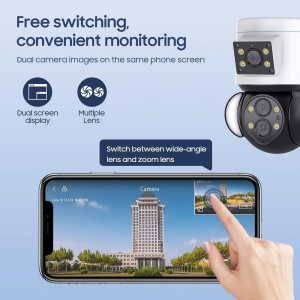 Camera de supraveghere 4K HD SX921, 10X Zoom, 4MP, senzor de miscare, IP65, alb cu negru - Img 6