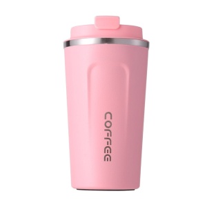 Cana Termos Coffee Portabila, Capacitate 510 ml, Pereti Dubli, Roz - Img 1