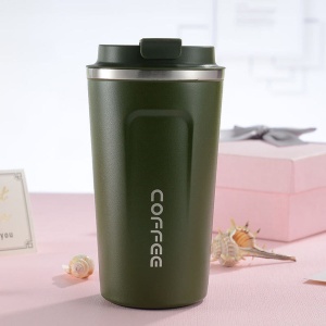 Cana termos din inox pentru cafea sau alte bauturi - Capacitate 510 ml - Verde - Img 3