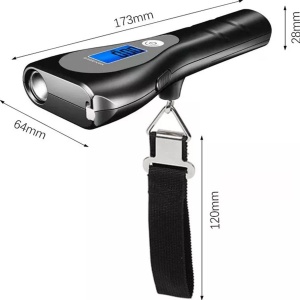 Cantar electronic pentru bagaje Andowl, cu afisaj LCD si lanterna, portabil, max. 50kg - Img 5