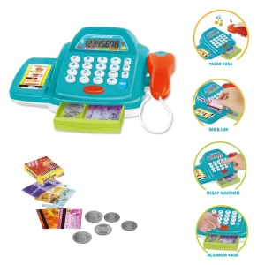 Casa de marcat de jucarie pentru copii, cu scanner si accesorii de plata - Afisaj digital - Img 2
