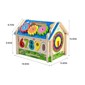 Casuta din lemn cu centru de activitati 5 in 1 pentru copii - Img 5