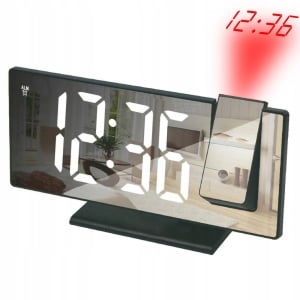Ceas stil oglinda cu LED si proiectie, Alarma, Display mare - Img 1