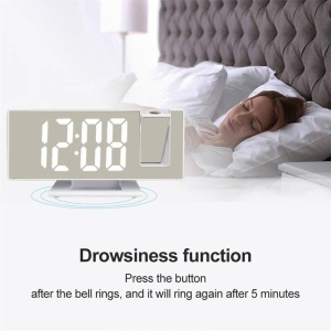 Ceas stil oglinda cu LED si proiectie, Alarma, Display mare - Img 3