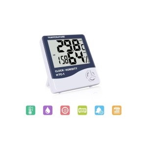 Ceas, Termometru si Higrometru HTC 1, 3 in 1, Temperatura, Statie Meteo, Umiditate, Ceas, Alarma, Alb - Img 9