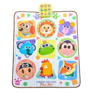 Covor muzical pentru copii 2 ani+, cu anumale, impermeabil, 82x65 cm, multicolor - Img 5