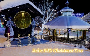 Decoratie solara cu LED model brad de Craciun cu stea, 85cm inaltime, lumina galbena - Img 8