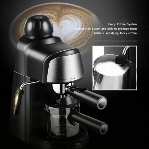 Espressor electric pentru cafea, cu functie de spuma de lapte, putere 800W, negru - Img 2